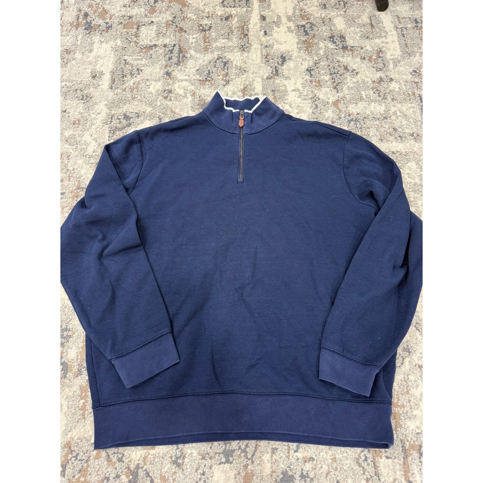 Polo Golf Ralph Lauren Mens Navy Blue Quarter Zip Pullover Sweatshirt Large